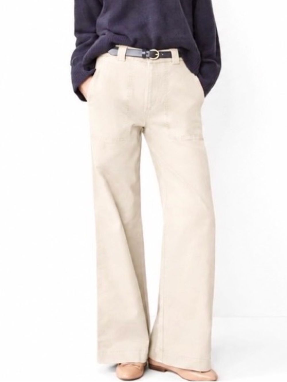Ann Taylor Weekend High Rise Wide Leg Pant Topped